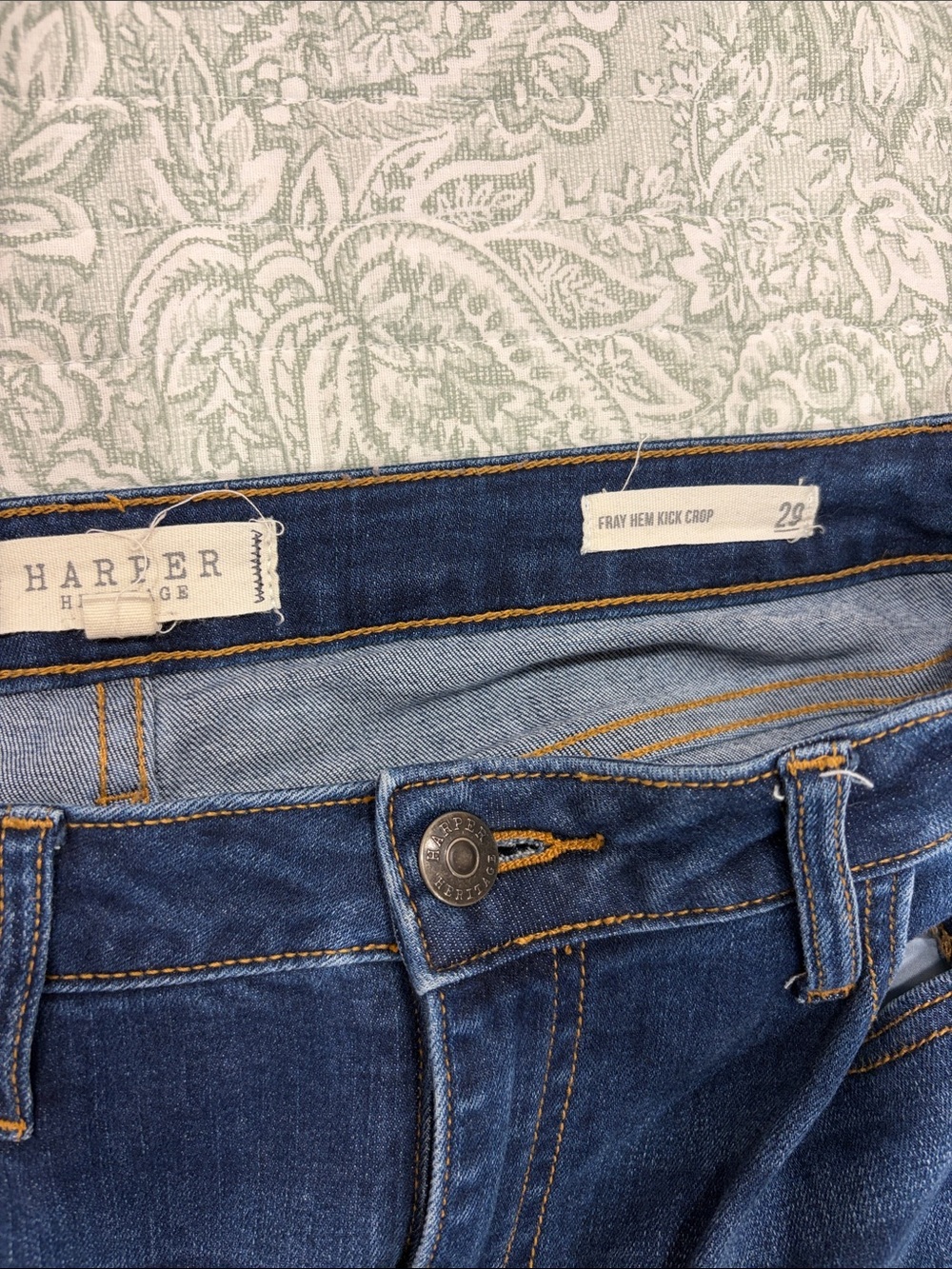 Harper Heritage Wide Leg Frayed Hem Jeans - Picture 2 of 3